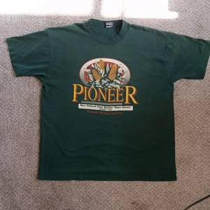 VTG 90s Pioneer HiBred Seed Open House Shirt XL White Corn Single Stitch Tee - Picture 1 of 11