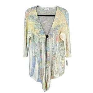 Fantazia Cardigan Sweater Womens M Fairy Boho Floral Flowy Asymmetric - Picture 1 of 12