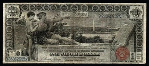 1896 $1 Tamaño GRANDE Serie Educativa POPULAR ¡Certificado de Plata en estado bastante bueno! - Imagen 1 de 2