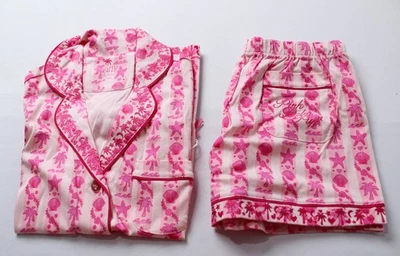 Pink Palm Puff Women's Cotton Pink Palm Pajama Set CA4 Blush Bay Small NWT - Image 1 of 4