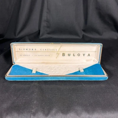 🕰️ Caja Reloj Bulova De Colección 💎 Era Oro 14K • Terciopelo y Satén • Clásico Años 50-60 Foto 1 de 3