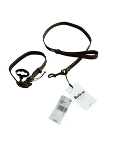 Barbour Leather Medium 20 inch Dog Collar and 40 inch Lead/Leash- Brown Nubuck - Picture 1 of 7