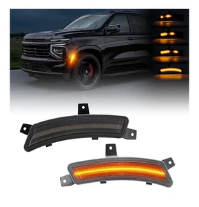 Clear Lens Amber Full LED Side Marker Lights For 25+ GM Escalade Suburban Yukon - Picture 1 of 8