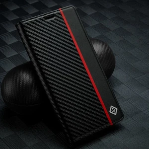 Carbon Fibre Flip Wallet Cover Leather Case for iPhone 17/17 Pro/17 Pro Max/Air - Picture 1 of 14
