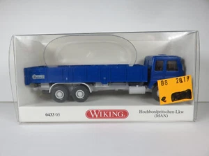 Modelli Wiking, MAN Diesel, camion pianale alto, i'-blu, Wiking n. 0433 05 - Foto 1 di 10