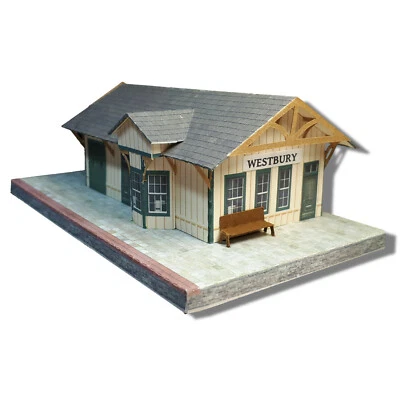 N Scale Building 1:160 Train Station / Depot - Pre-Cut Paper Model Kit - SDN1 - Image 1 of 4