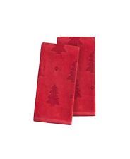 Martha Stewart Collection Tonal Tree Fingertip Towel, Red, 11″ x 18″