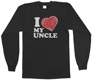 Threadrock Kids I Love My Uncle Youth L/S T-shirt Heart Family Tio Cute - Picture 1 of 4