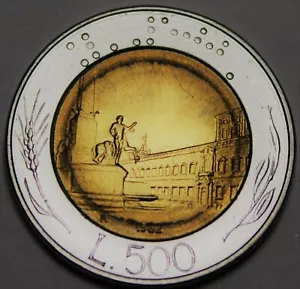 Italy 500 Lire, 1982 RARE Gem Unc~Bi-Metal~1st Year~Only 162,000 Minted~Free Shi - Picture 1 of 2
