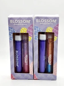 2x Flor Beauty In Bloom Brillo Labial Rosa y Púrpura y Rímel Púrpura~Dúo de Labios y Ojos - Imagen 1 de 3