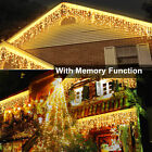 96-960 Led Indoor Outdoor Fairy Curtain Icicle Lights Wedding String Xmas Party