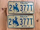 Pair of 1975 Wyoming Truck License Plates