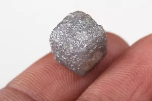 Enorme cubo gris natural de 11,07 quilates con forma de caja diamante rugoso suelto 10,01 mm DB147 - Imagen 1 de 15
