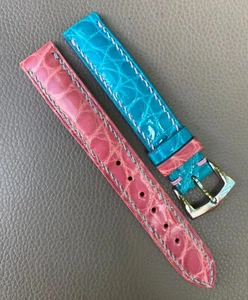 Genuine leather Skin Watch Strap Band size 15 16 17 18 19 20 21 22 23 24 25 26mm - Picture 1 of 13