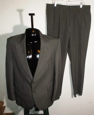 ADAMS ROW Vintage Gray Wool 2 Pc Suit Men's Size 44R, 37X29 - Image 1 of 4