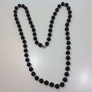 Grandmas Jewelry ~ Vintage Beaded Necklace Black 15" - Bild 1 von 2