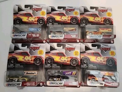 Disney Pixar Cars 2024 NASCAR Complete Set Of 6. Imperfect Backing Cards - Image 1 of 4