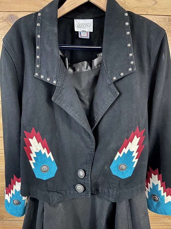 Vintage Sedona Western Cowgirl Aztec Southwest Jacket And Skirt Suit Set Size M - Image 1 of 3