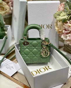 Christian Dior Women’s micro green bag handbag Lady Dior shoulder  leather bag