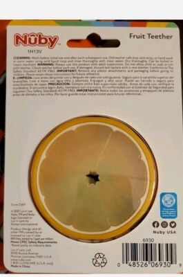 Nuby Orange Fruit Slice All Silicone Teether - Textured Surface - Easy-to-Grasp - Image 1 of 2