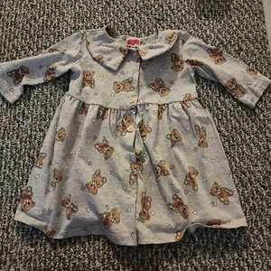 I.L.C. Vestido de niña vintage gris oso de peluche talla 6 - Imagen 1 de 5
