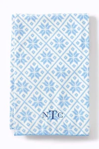 LANDS END soft throw blanket snowflake Christmas holiday 50" x 70" NO MONOGRAM - Picture 1 of 1