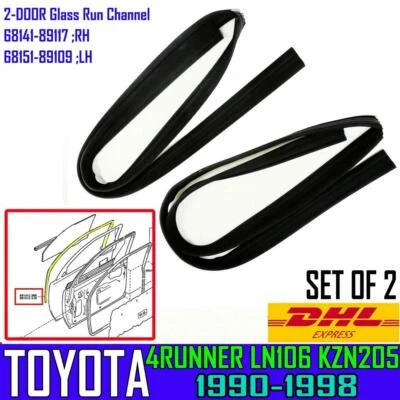 Fit For Toyota Hilux 4-Runner LN85 2-Door 1989-95 LH RH Glass Run Channel Rubber Foto 1 de 4