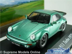 PORSCHE 911 TURBO CAR MODEL 1:43 SIZE 1975 GREEN IXO ATLAS VOITURES MYTHIQUES T3 - Picture 1 of 4