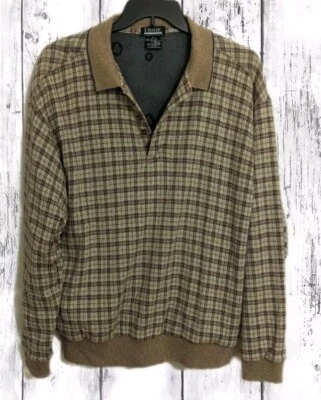 Mens Vintage Etonic Golfwear Plaid Long Sleeve Pullover Wind Stopper Size XL  - Image 1 of 4