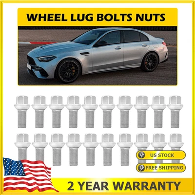 Wheel 20PCs Lug Bolts 0009904907 Nuts For Mercedes Benz C230 C200 C250 C300 C350 - Image 1 of 4