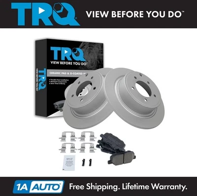 Kit de pastillas de freno trasero y rotor TRQ rotor de freno para Mitsubishi Outlander 2013 Foto 1 de 4
