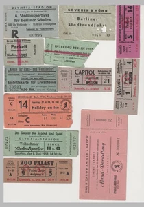 12  Eintrittskarten , meist 50er Jahre , Circus Schau , Olympiastation , etc. - Picture 1 of 2