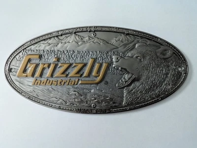 Placa de maquinaria industrial de metal fundido Grizzly pesada desde 1983 publicidad Foto 1 de 4