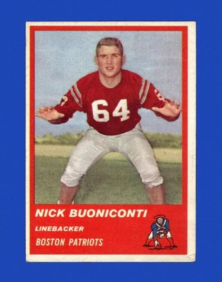 1963 Fleer Set-Break # 10 Nick Buoniconti RC VG-VGEX (crease) *GMCARDS* - Image 1 of 2