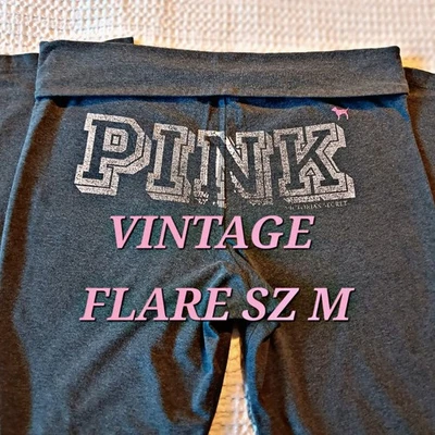 2007 Victoria's Secret PINK Y2K VINTAGE Foldover Flare Leggings Yoga Pants Sz M - Image 1 of 4