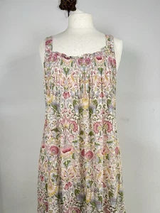 Next x Morris & Co Pink Mix Floral Wide Strap Cami Mini Dress Size 12 NWT - Picture 1 of 12