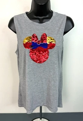 Regata Feminina Disney Jerry Leigh Minnie Mouse Lantejoulas Flip Cinza Tamanho Médio - Imagem 1 de 4