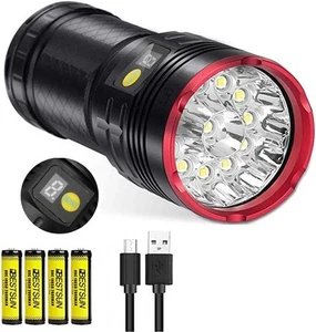 Super Brightest Flashlight Rechargeable, High Lumen Poweful Handheld Searchlight - Picture 1 of 7