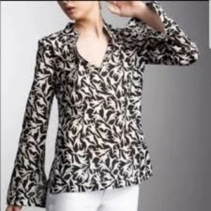 Tory Burch schwarz weiß schwingender Affe Bluse Top Größe 0 - Bild 1 von 9