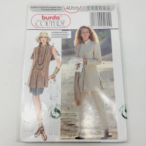 Burda Couture 4055 Misses Jacket Vest Pants Sewing Pattern PLUS Sizes 8-18 - Picture 1 of 3