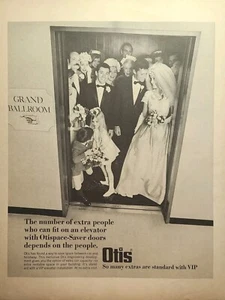 Anuncio impreso vintage Otis Elevator boda fiesta gran salón Otispace-Saver 1967 - Imagen 1 de 4