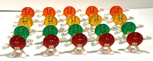 LOT OF 20 1990'S LOOSE M&M CANDY FIGURES 2" STRING LIGHT COVERS ~ 4 COLORS - Picture 1 of 4
