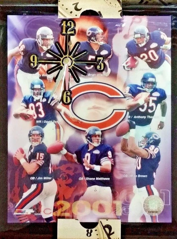 NFL Chicago Bears - 10" x 12" 2001 Team Clock, New Cover