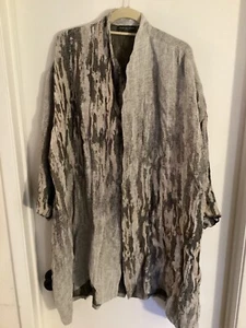 Damen "Juliette Ozouf" schwarz, weiß, grau, offen, lang, Stoffjacke. P2P 26" - Bild 1 von 3