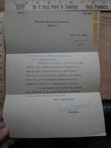 Interstate commerce Commission to Atlantic & western Railroad letterhead 1911 - Picture 1 of 3