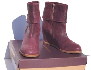Johnston and Murphy Brynn Cuff Purple Leather Women's Zipper Bootie Size 6 & 9.5 - Picture 1 of 11