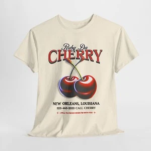 Ruby Da Cherry Vintage Cherries Unisex Heavy Cotton Tee - Picture 1 of 19