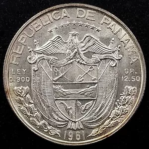 1961 Panama Half Balboa silver coin! Sharp details! - Picture 1 of 4