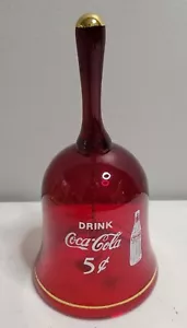Vintage Coca Cola Collectable Red Glass Christmas Bell (USED) (FREE SHIPPING) - Picture 1 of 8