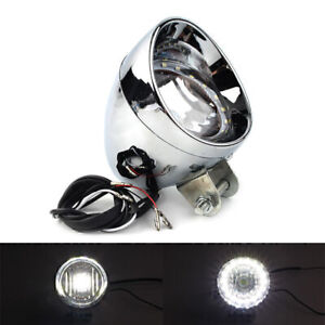 Chrome Retro Motorcycle LED Headlight Spot Lamp for Honda VTX 1800 New